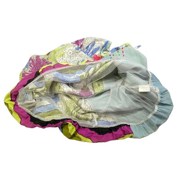 FORLA PARIS Mini Dress NWT Spaghetti Straps Sundress Flowy Multicolor L 65-5 - Picture 7 of 16